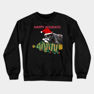 Cat With Santa Hat T-shirt Crewneck Sweatshirt